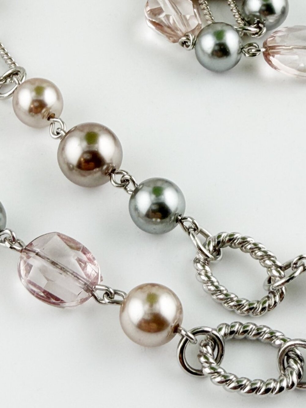 Premier Designs Vintage Newport Silver-tone 48" Pearl and Beaded Strand Necklace - Picture 4 of 4